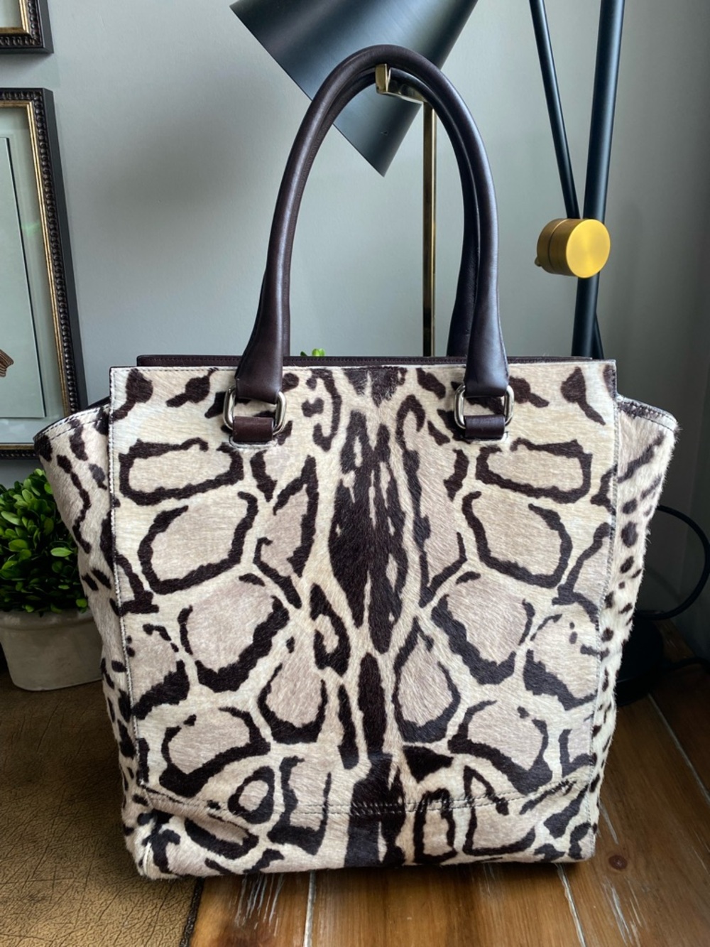 Coach XL Legacy HairCalf Ocelet North South Tote Bag - Picture 5 of 17